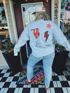 Custom Faux Patched Sweatshirt