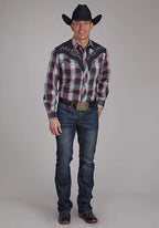 Roper 2109 Red Plaid (Black) - Men's Western Shirt