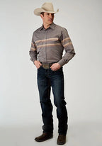 Roper 1965 Border Stripe (Grey) - Men's Western Shirt