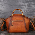 Mandala Embossed Leather Shoulder Bag