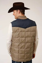 Roper 1473 Quilted Vest (Khaki/Navy) - Men's Vest