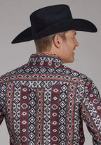 Roper 2178 Winter Aztec Print (Red) - Men's Western Shirt