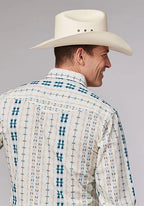 Roper 2001 Aztec Stripe (Cream) - Men's Western Shirt