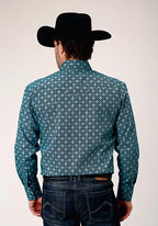 Roper 1845 Lattice Medallion (Blue) - Men's Western Shirt