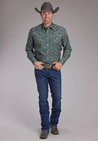 Roper 2382 Dusk Paisley (Blue) - Men's Western Shirt