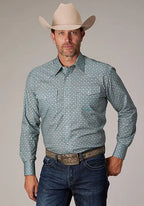 Roper 2019 Silver Spring Foulard (Grey) - Men's Western Shirt