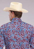 Roper 2496 Heritage Paisley (Wine) - Men's Western Shirt