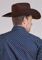 Roper 2584 Pinwheel Foulard (Blue) - Men's Western Shirt