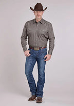 Roper 2594 Stretch Foulard (Grey) - Men's Western Shirt