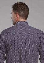 Roper 2157 Diamond Eye Geo (Blue) - Men's Western Shirt