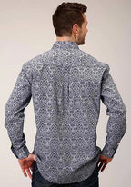 Roper 1380 Crystal Medallion (Blue) - Men's Western Shirt
