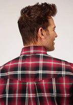 Roper 1228 Saddle Plaid (Red) - Men's Western Shirt