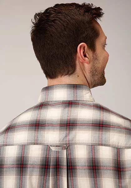 Roper 1371 Smoke House Plaid (Grey) - Men's Western Shirt
