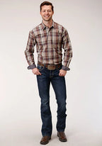 Roper 1229 Cider Plaid (Brown) - Men's Western Shirt