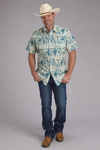 Roper 2348 Tropical Resort (Tan) - Men's Short Sleeve Shirt