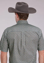 Roper 2501 Medallion Foulard (Grey) - Men's Short Sleeve Shirt