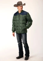 Roper 1473 Poly Filled (Navy/Green) - Men's Jacket