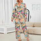 Baha Ranch Pop Western Collage Cowgirl Satin Pajamas