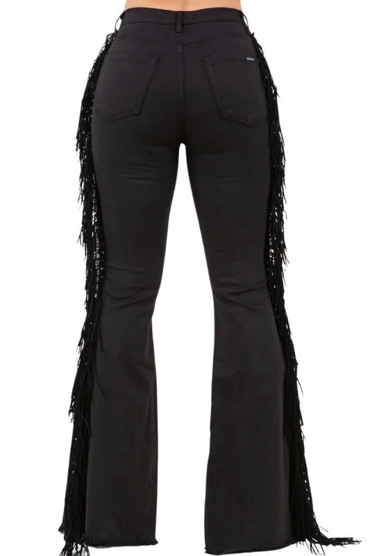 GJG Denim Texas Sun Bell Bottom Jean in Black Denim