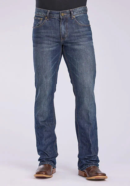 Tin Haul 1660 Jagger Fit Embroidered Pocket (Dark Wash) - Men's Bootcut Jeans
