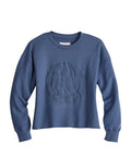 Tin Haul Groovy Embossed Logo (Blue) - Women's Sweatshirt