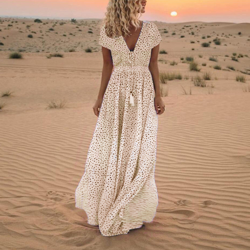Sunset Dreams Polka Dot Boho Dress