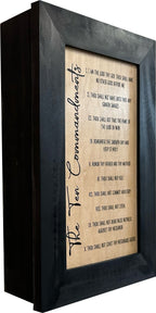 Ten Commandments Religious Gun Concealment Furniture - Handcrafted Hidden Gun Storage Wall Decor - Hidden Gun Shelf with Magnetic Lock for Quick Access - Made in the USA