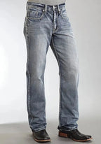 Stetson 1312 Relaxed Fit Jeans with Pieced Back Pocket (Light Wash) - Men's Bootcut Jeans (Closeout)