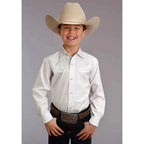 Stetson Pinpoint Oxford (White) - Boy's Western Shirt