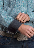 Stetson 2573 Tile Medallion (Blue) - Men's Western Shirt