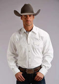 Stetson 0158 Optic Poplin (White) - Men's Western Shirt