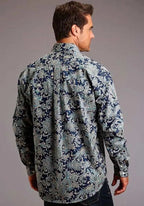 Stetson Deep Marine (Blue) - Men's Western Shirt