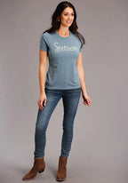 Stetson Vintage Script (Blue) - Women's Short Sleeve T-Shirt