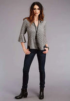 Stetson 2101 Aztec Geo Rounded (Black) - Women's Blouse