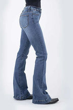 Stetson 921 High Waist Flare Fit (Medium Wash) - Women's Jeans