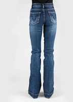 Stetson 921 High Waist Flare Fit Navy Pocket (Dark Wash) - Women's Jeans