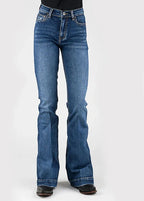Stetson 921 High Waist Flare Fit Navy Pocket (Dark Wash) - Women's Jeans
