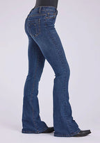 Stetson 921 High Waist Flare Fit Pieced Pocket (Dark Wash) - Women's Jeans