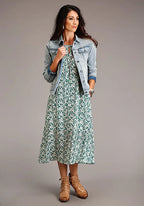 Stetson Floral Sleeveless Dress (Jade) - Women's Long Dress