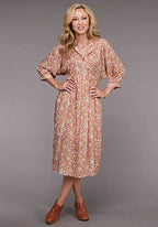 Stetson Sunset Floral Dress (Pink) - Women's Long Dress