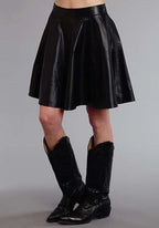 Stetson Solid Lamb (Black) - Women's Leather Skirt