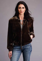 Stetson Quilted Velvet (Brown) - Women's Bomber Jacket