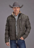 Stetson Novelty Solid Quilted (Grey) - Men's Nylon Jacket