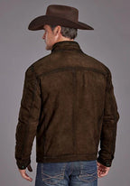 Stetson Novelty Solid Smoother Brunt (Brown) - Men's Leather Jacket