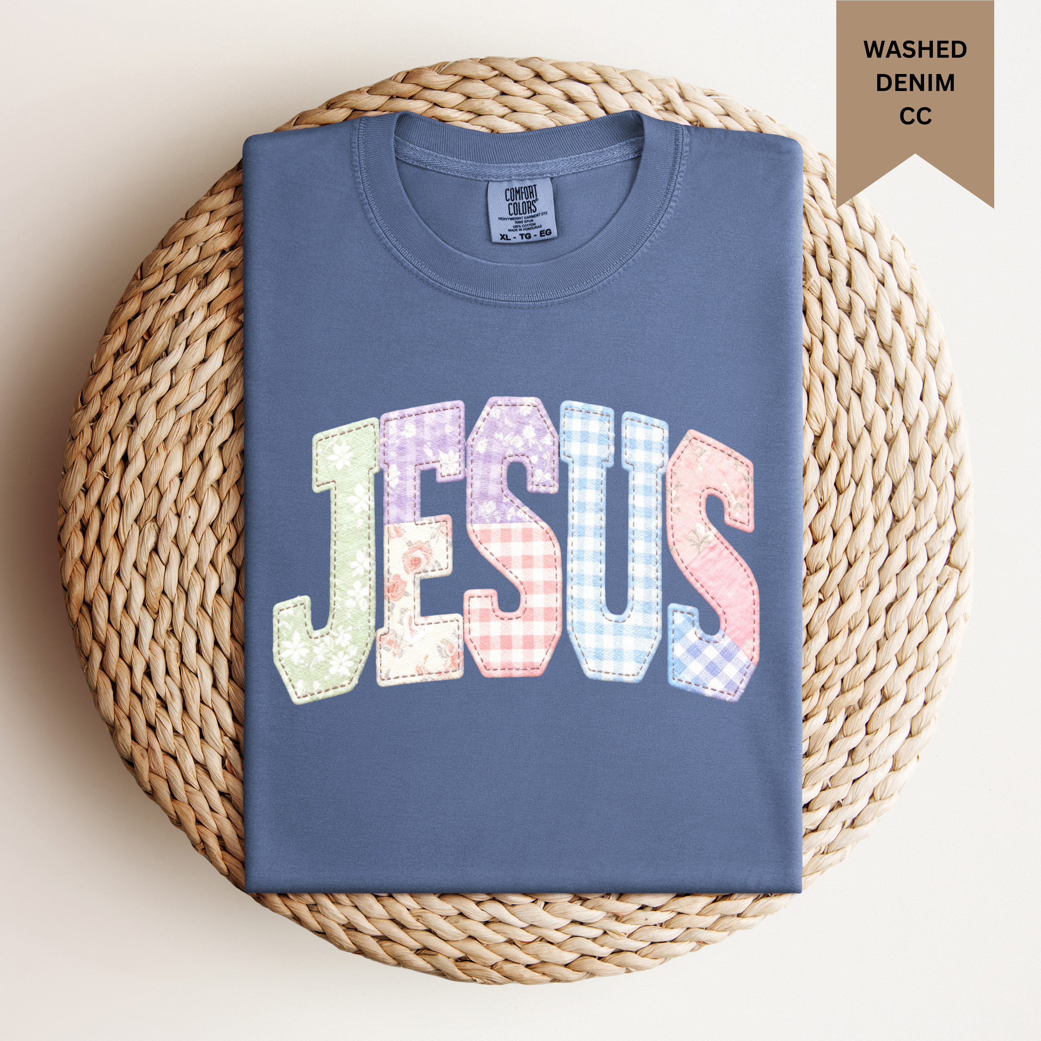 Faux Patch Jesus Tee.