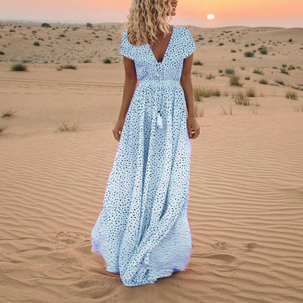 Sunset Dreams Polka Dot Boho Dress