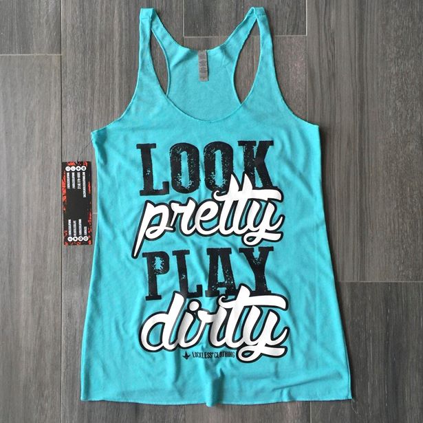 Look Pretty Play Dirty Tank Top | Pink, Blue, Black