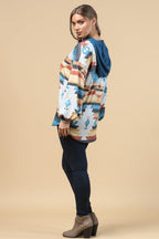 Blue Mountain Turquoise Aztec Lightweight Hoodie Made in America