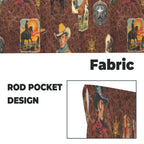 Vintage Cowboy Collage Western Curtains 28" x 40" Made in America