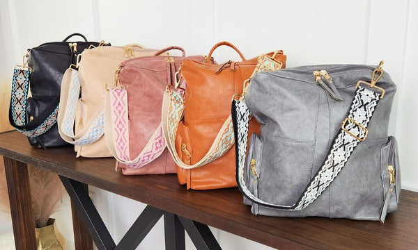 Charis Convertible Vegan Leather Backpack – 2 Strap Set